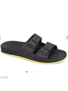 NEW Cacatoes Brazilia Black Waterproof PVC Beach Slides Size 40/US 8 Fits Small